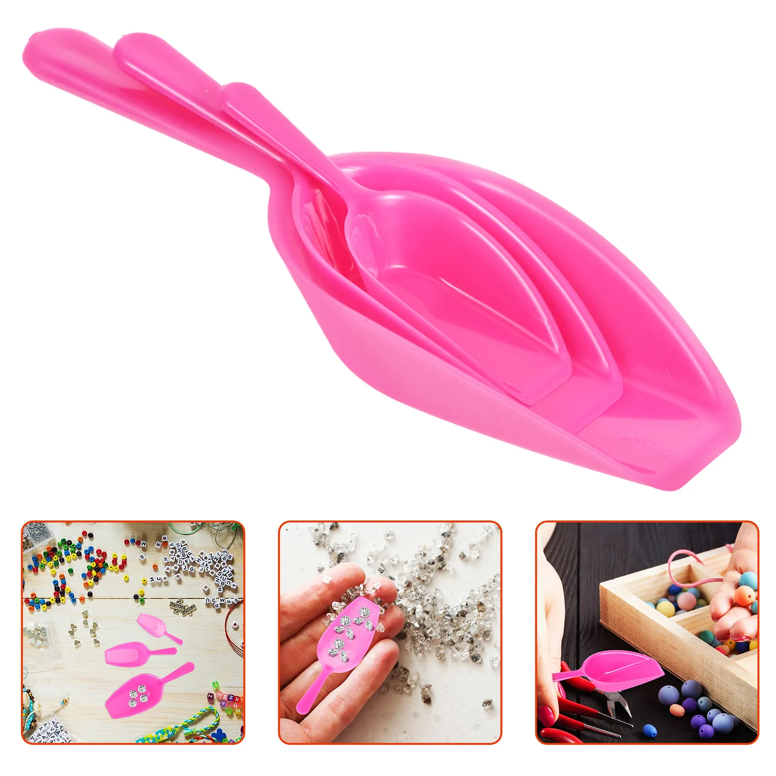 

3Pcs Plastic Jewelry Bead Scoop Measuring Scoop Set for DIY Projects Kitchen Coffee Flour Ice Pet Food Coffee Measuring Spoon
