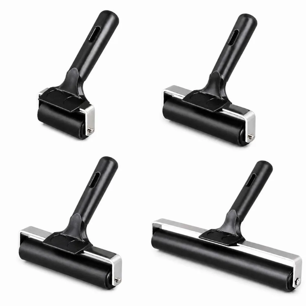 Soft Rubber Brayer Roller Tool Ergonomic Handle Durable Roller Paint Roller Brayer Reusable Wide Roller Printmaking Brayer Tool