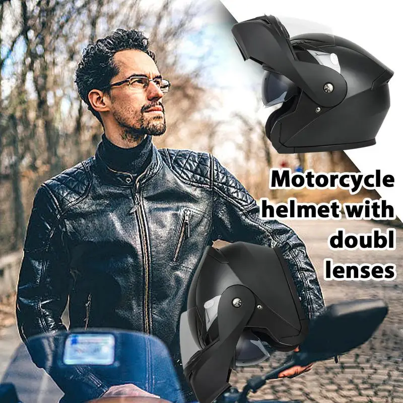 BLD Modular Dual Lens Motorcycle Helmet Safety Downhill FlipUp Helmets Professional Racing Full Face Motorcycle Accessories