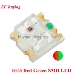 100pcs/20pcs 1615 SMD LED Bead Red Green Dual Color 2 Color RGB High Light Emitting Diode DIY Kit Electronic Component