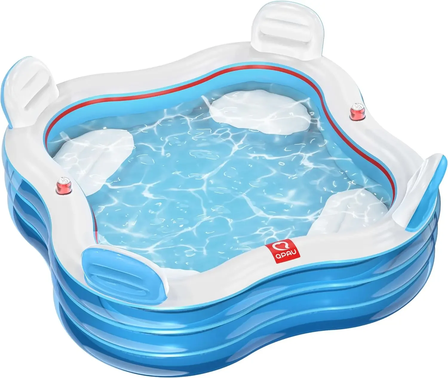 Inflatable Swimming Pool,Full-Sized Blow Up Pool with Seats and Backrests, Kiddie Pool for Outdoor & Backyard, Children & Adults