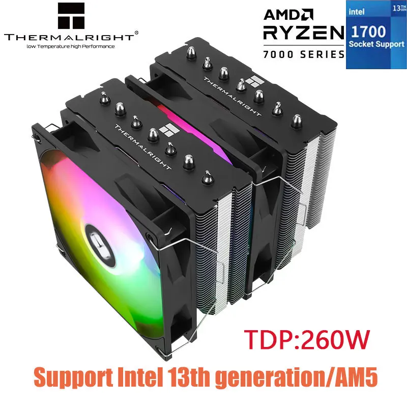 

Thermalright PS120 SE ARGB 7 AGHP тепловая труба, кулер ЦП с двойной башней, ШИМ, чистая медь, воздушный радиатор для LGA115X 1700 AMD AM4 AM5