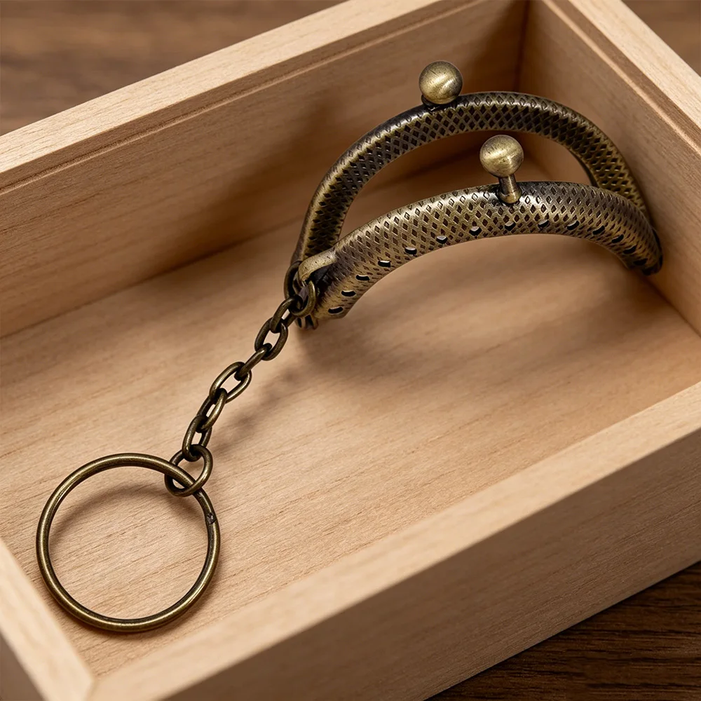 5CM Vintage Handbag Handle DIY Craft Metal Coin Purse Frames with Keyring Bag Handle Kiss Clasp DIY Bag Accessories