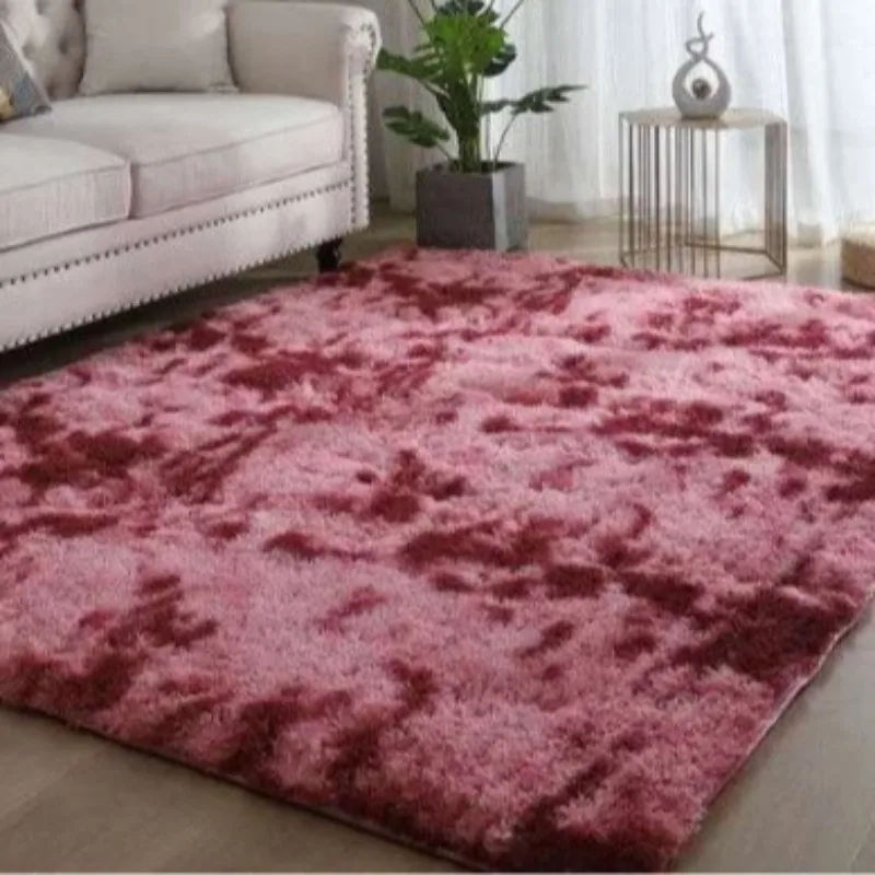 VIKAMA Blue Black Ombre Shaggy Area Rug Soft Plush Machine Washable Bedroom Home Decoration High Traffic Shaggy Home Decor