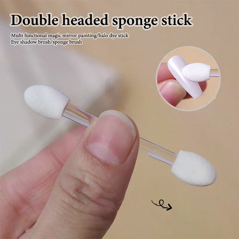 10 個アイシャドウブラシアプリケータープロフェッショナルメイクアップスポンジスティック化粧ブラシダブルエンド美容化粧品