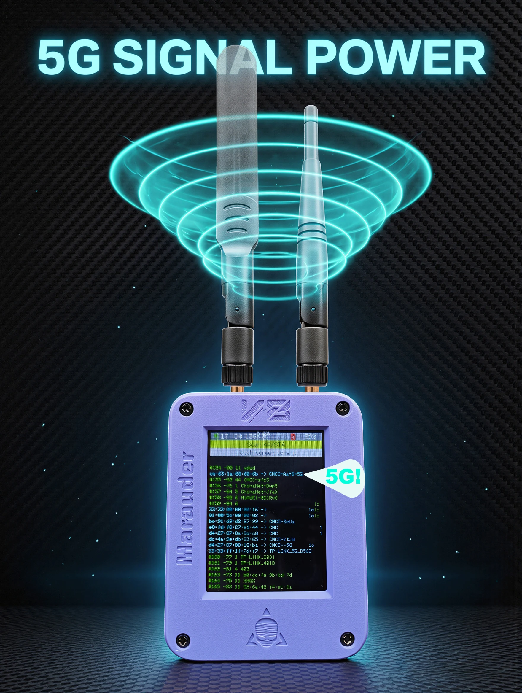 

ESP32 Marauder V8 Device ESP32-C5 Dual Band WiFi, Bluetooth, GPS, Supports 2.4G&5G Signal For data analysis and penetration test