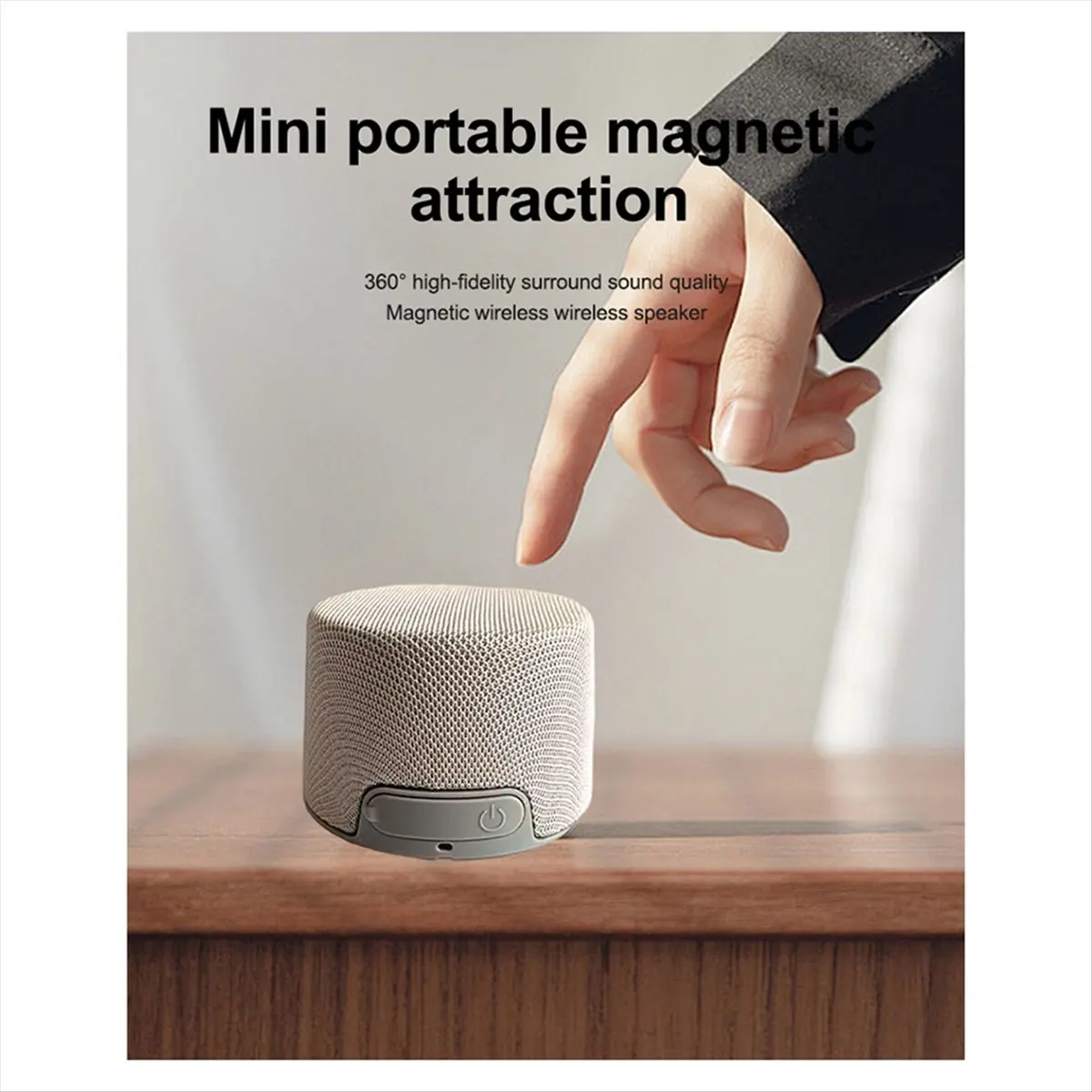 Portable Magnetic Wireless Speaker with Phone Stand Feature Outdoor Indoor Travel Mini Speaker Dual Use Home Audio White