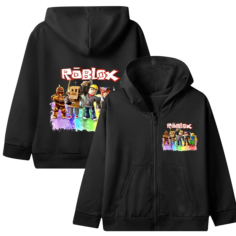 ROBLOX الخريف مضحك زمم بلوزات هوديي ملابس الأطفال طفل فتاة صبي البلوز سستة هودي الطفل ملابس علوية غير رسمية