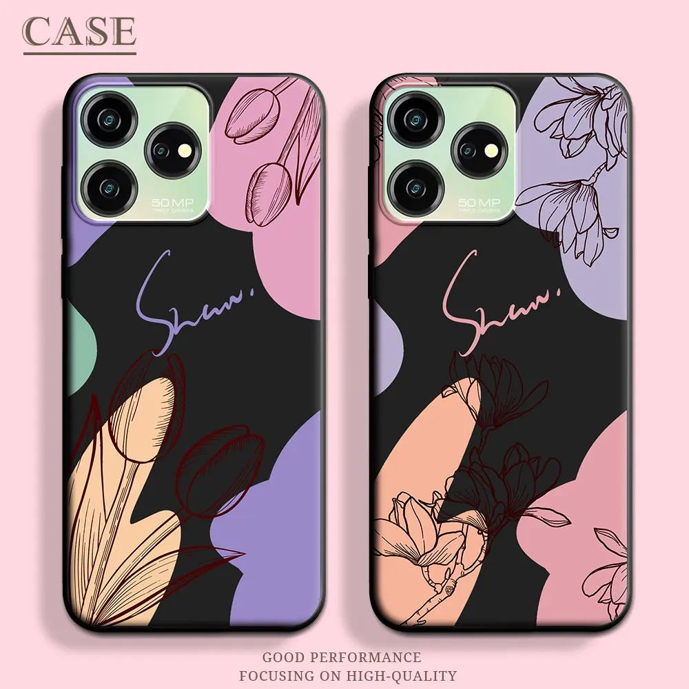 For ZTE Axon 50 Lite Case Butterfly Soft Silicone Couple Stars TPU Flower Phone Case For ZTE Axon 40 Lite Lovely Back Cover