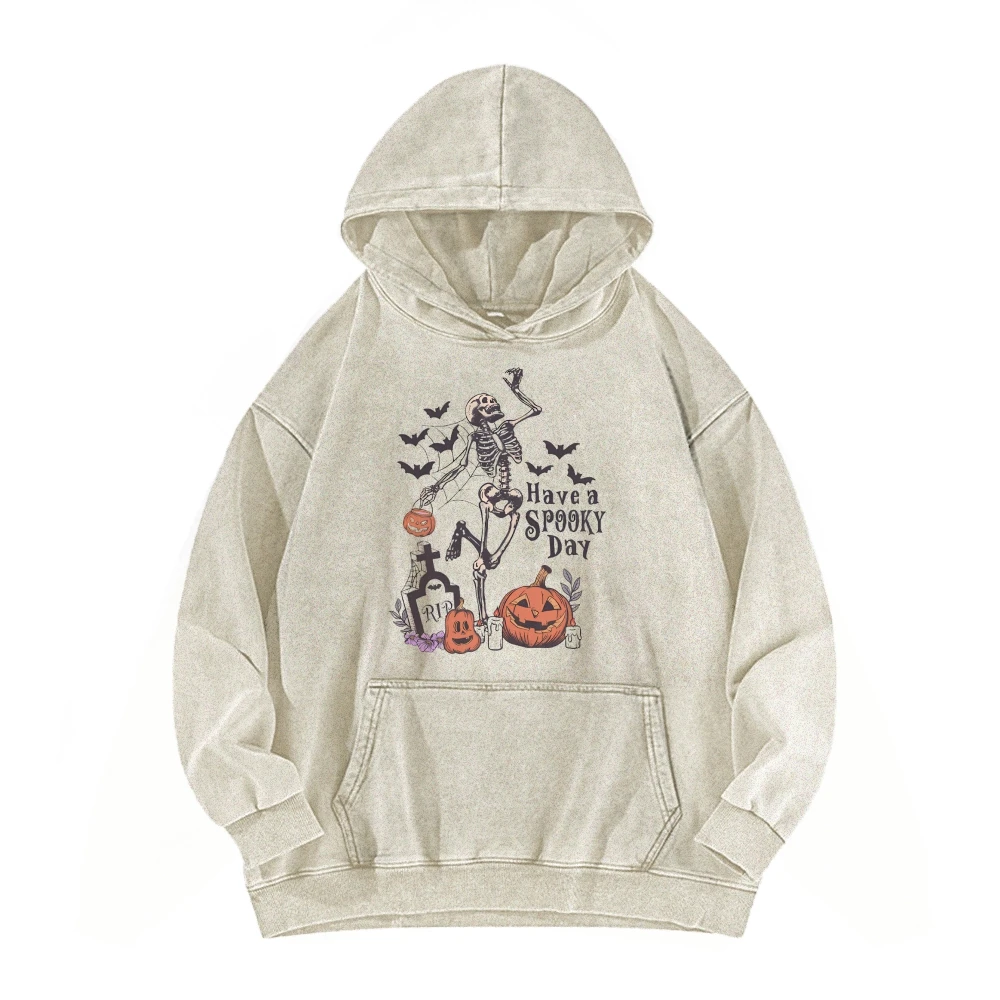 

Comfort Colors Dancing Skeleton Washed Casual Hoodie Sweatshirt, Halloween Shirt, Pumpkin Shirt, Retro Skull Shirt