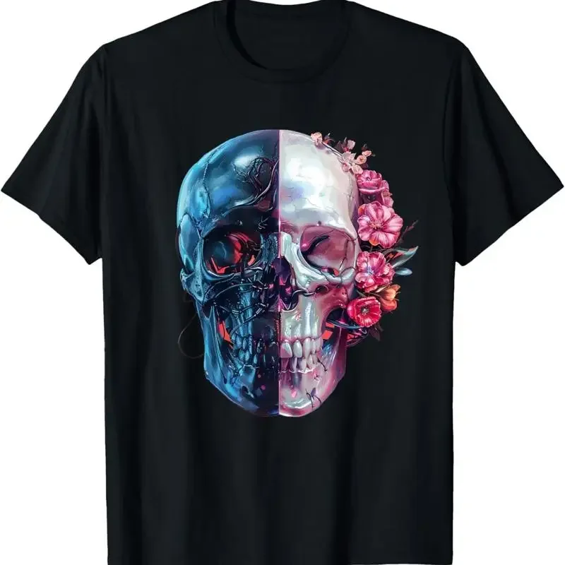 Cyber Meets Floral Love Rock Music Style T Shirt