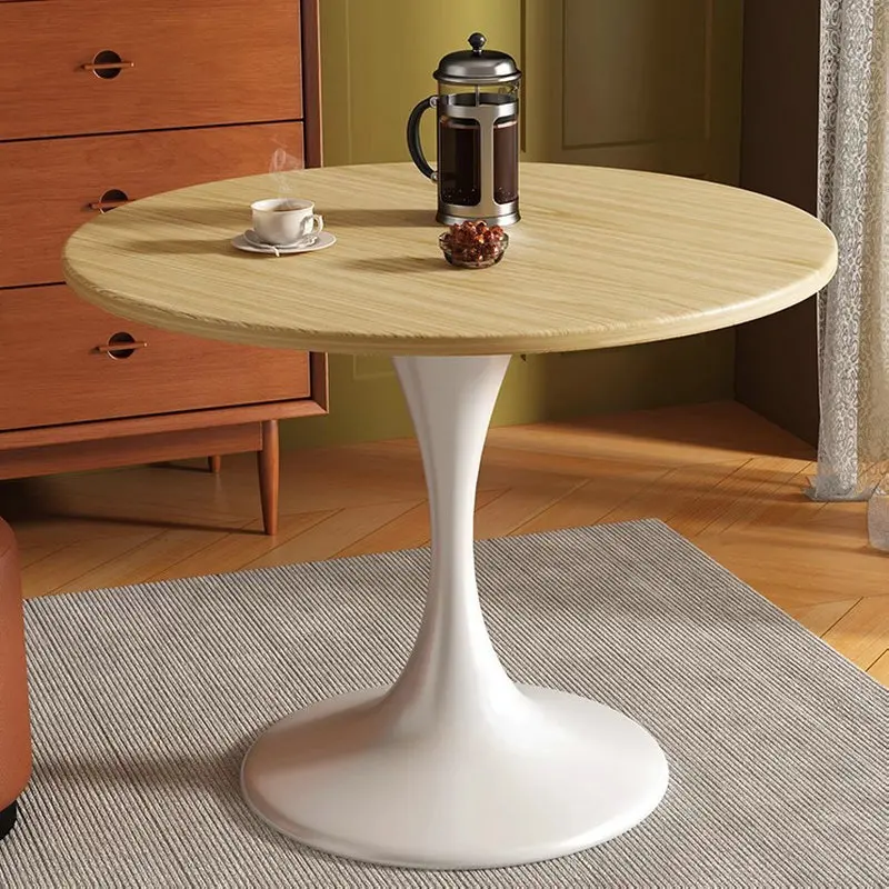 

Маленький круглый журнальный столик «Тюльпан», металлический приставной столик для гостиной, приставной столик для переговоров, журнальный столик из ДСП GN562RX