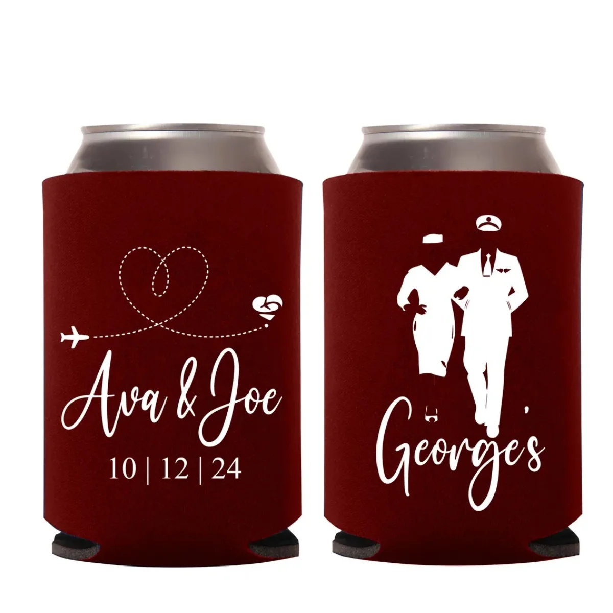 

10/20/30 шт., охладители для свадебных банок на тематику пилота, персонализированные охладители для банок для пилотов на свадьбу, свадебные обниматели для пива на заказ, как