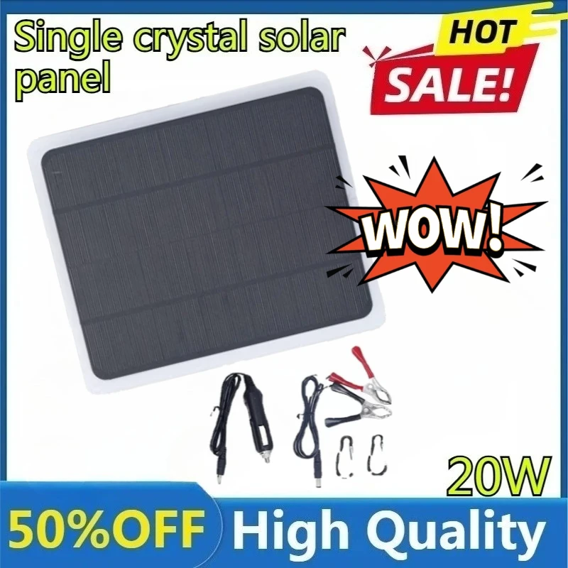 

For Chargeur D'entretien De Batterie De Voiture, Mainteneur Amélioré New High Quality 20W Single Crystal Solar Panel