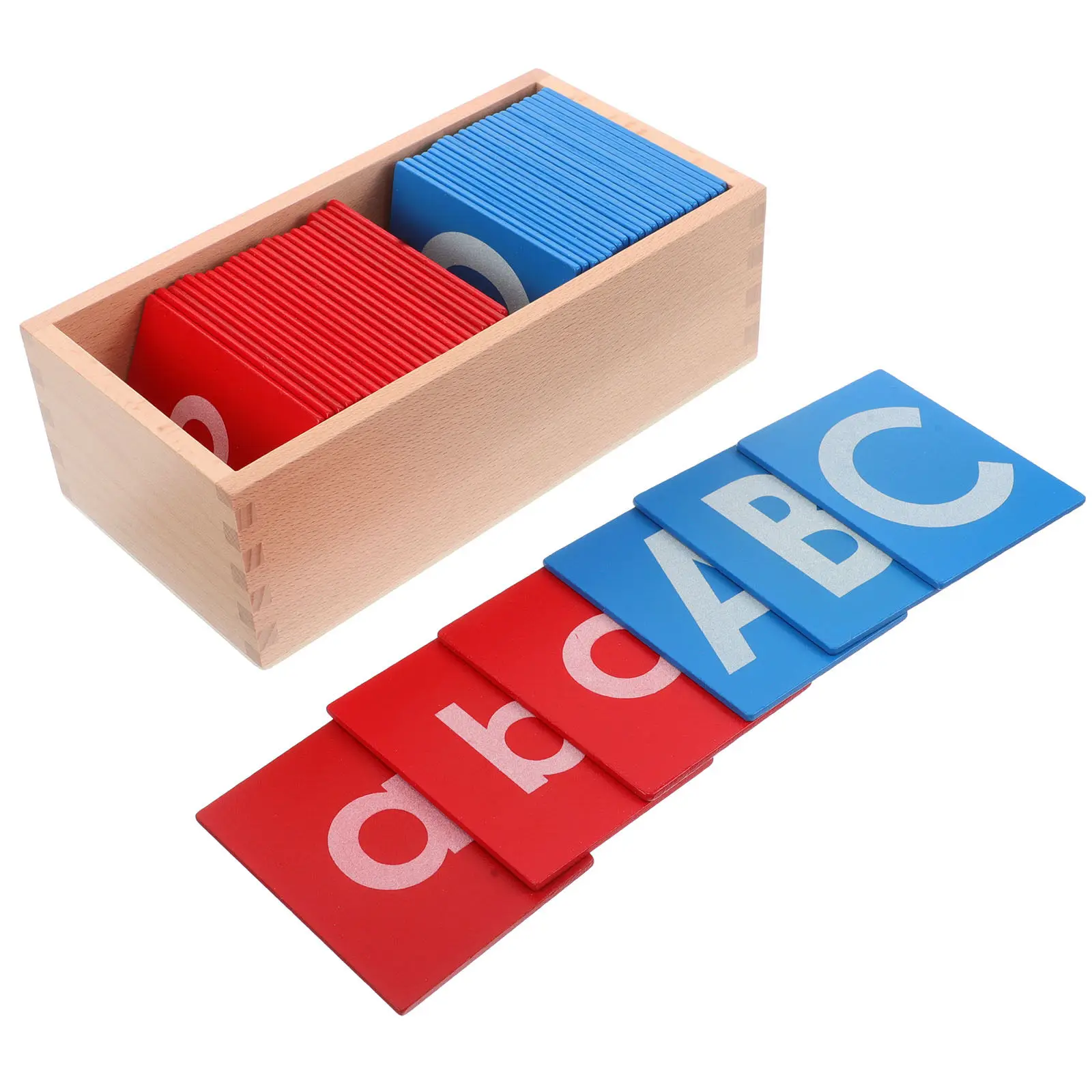 

1 Set Montessori Alphabet Board Red Blue Sandpaper Letters Children Language Learning Educational Wooden Teaching Tools