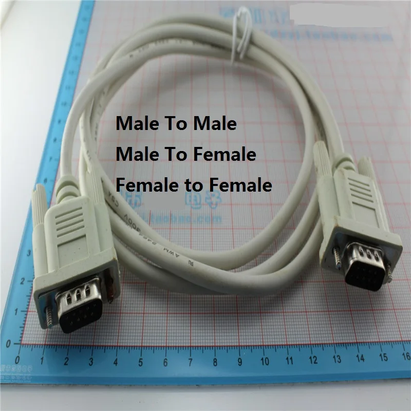 1PCS  DB9 Male To Female To Male COM Port GENDER CHANGER Serial RS232 Extension Cable Extend For Circuit Board