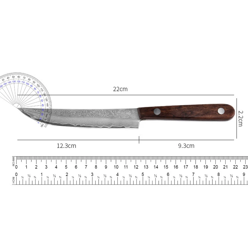 XUANTENG Damascus steel knife fixed blade fruit knife sandwich VG10 steel knife view 4