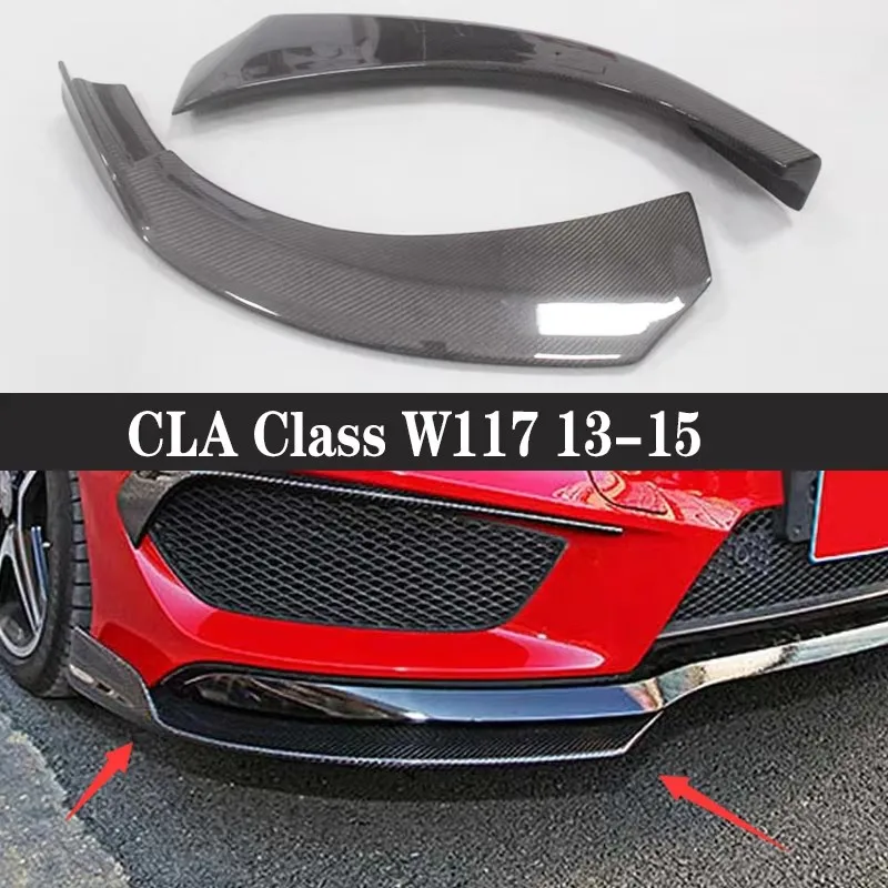 

For Mercedes Benz CLA Class CLA200 CLA260 Carbon Fiber wrap angle Car Front Bumper Splitter Corner Trim Cover Front Chin