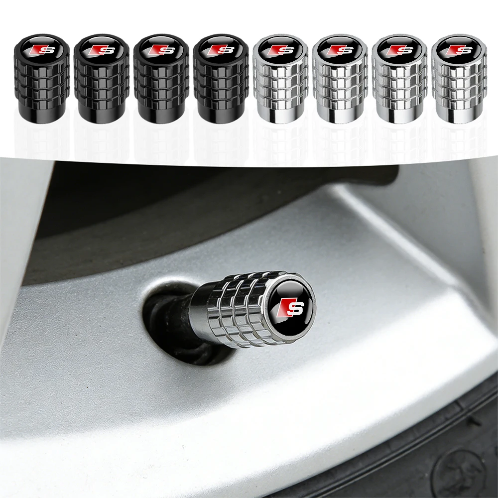 4pcs Metal Wheel Tire Valve Air Stem Cap Covers For Audi A3 A4 A4L A5 B3 B4 B5 B6 B7 B8 RS3 Quattro C5 C6 C7 C5 C6 C7 TT A1 Q7