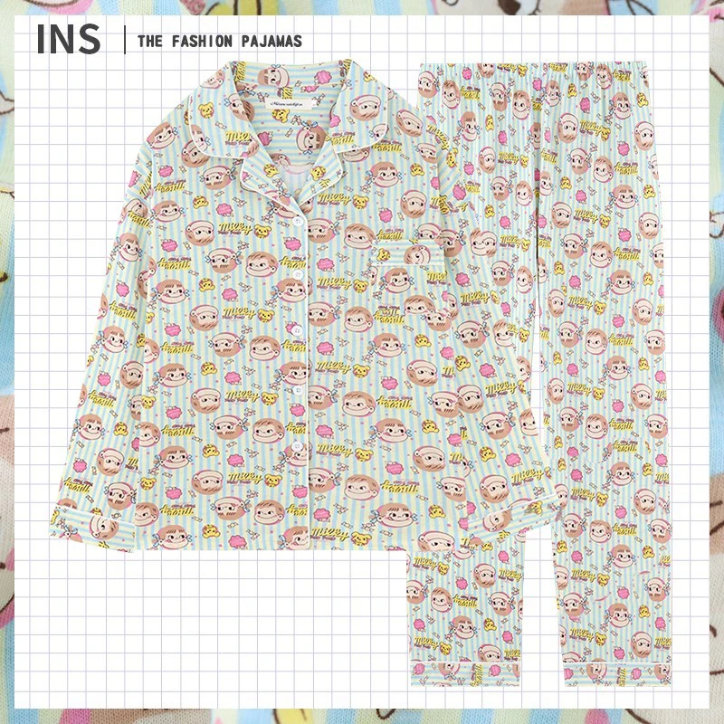 

Cotton Sleepwear Women's Long Sleeve Home Clothes Student Style Cartoon Cute Spring Autumn New Arrival Unisex Open Cardigan