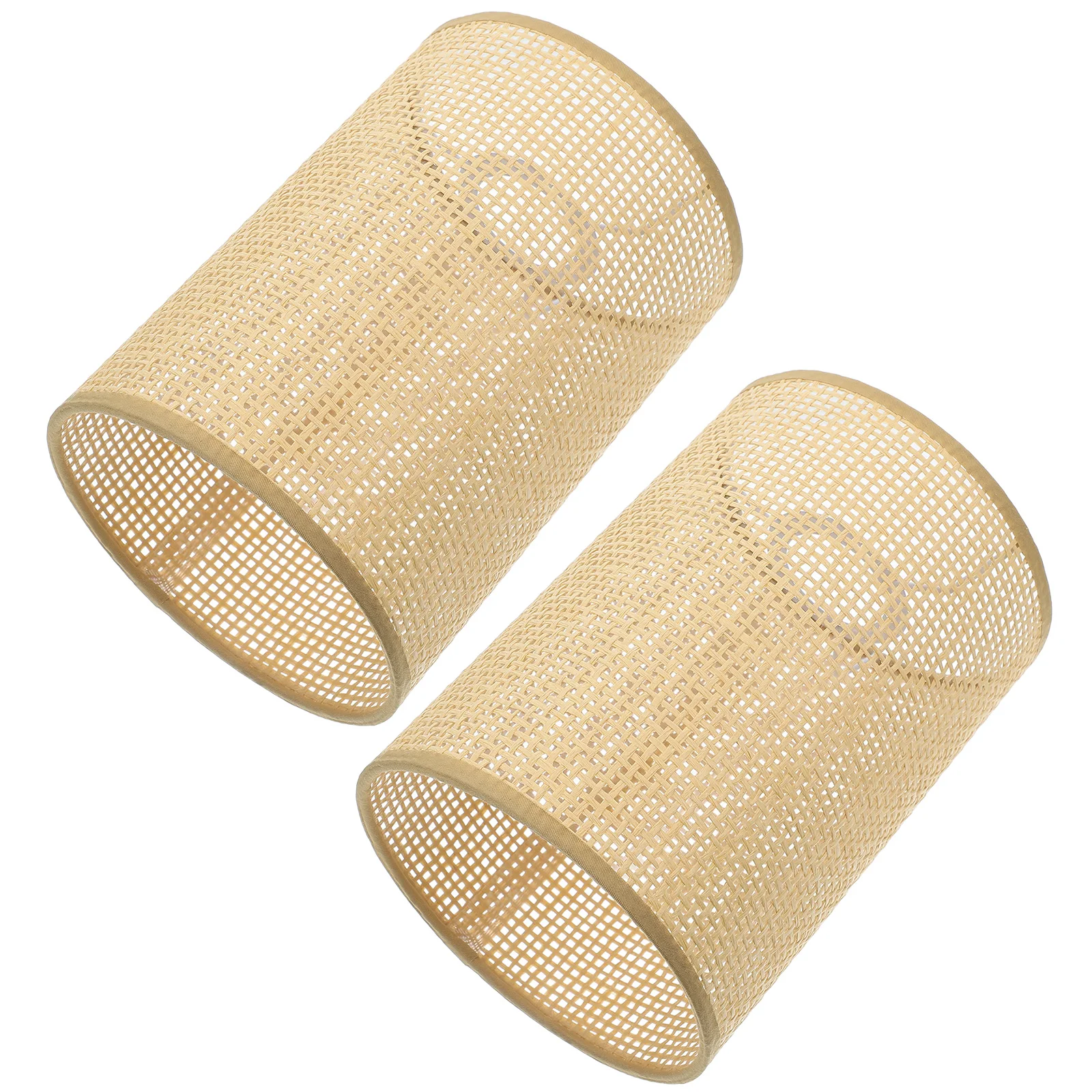 

2 Pcs E27 E14 Woven Rattan Lamp Shade Bedroom Floor Lamp Cover Hotel Lightweight Warm Country Style Rustic