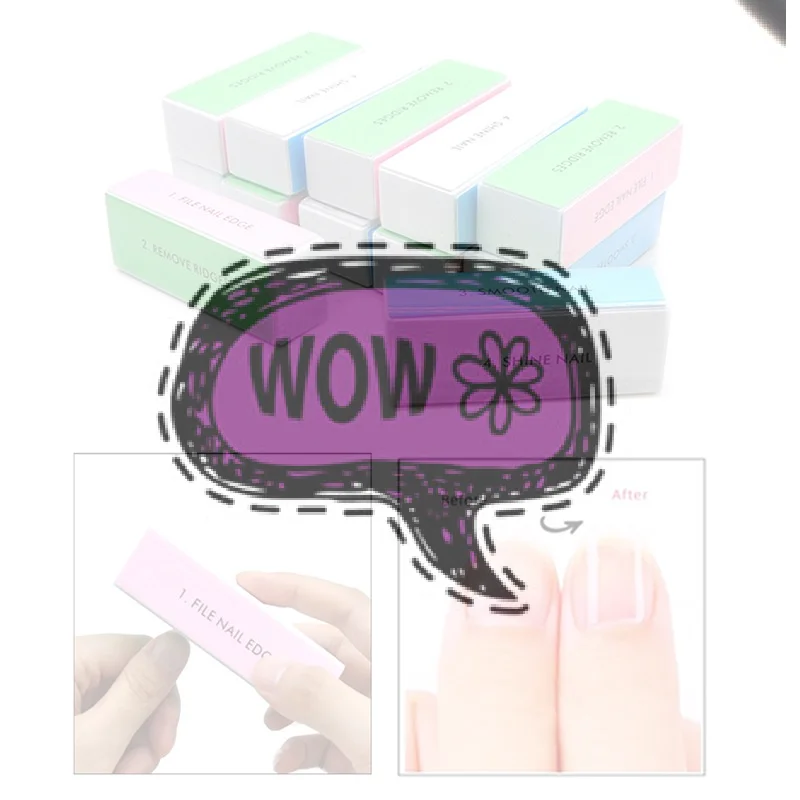 5 Pcs/Lot Nail Buffer Block 4 Way Colorful Buffing Block Shine Polisher Nail Buffing File Manicure Sanding Nail Art Tools