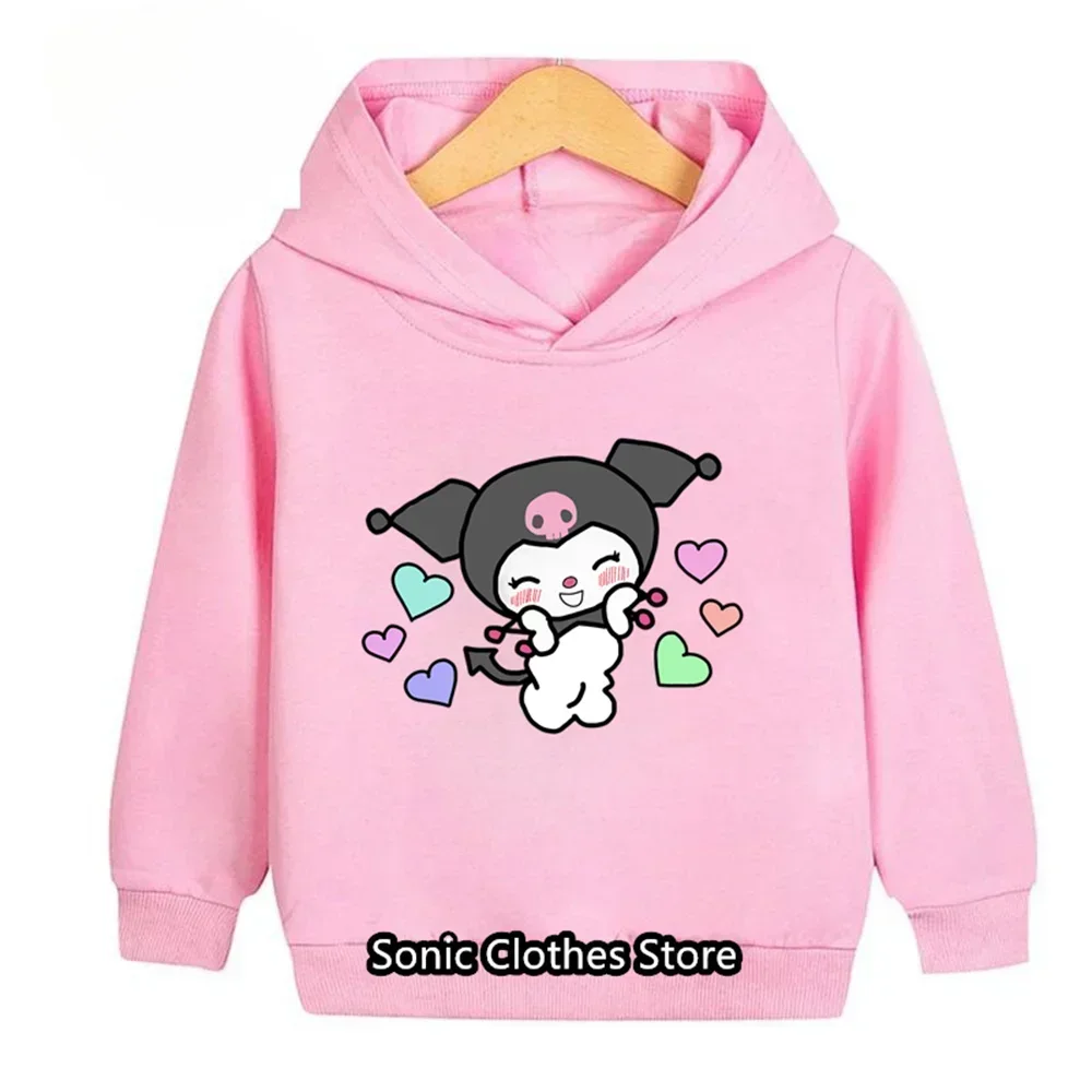 

Kawaii 90s Sweatshirt Kid Hoodie Kuromi Japanese Anime Children Kuromi Sweatshirt Kids Clothes Tops Boys Girls Tee Baby Hoodies