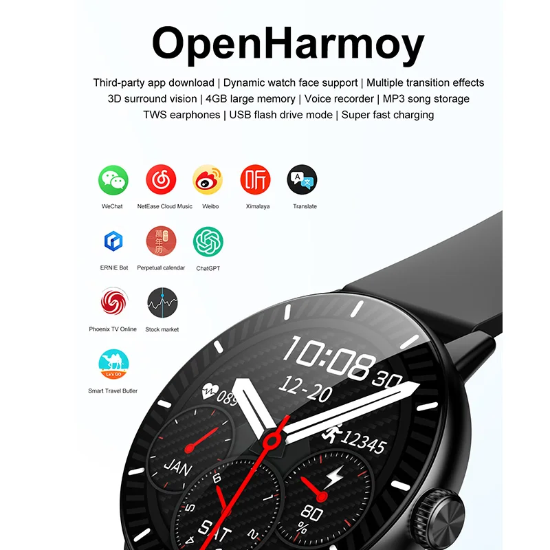 2026 New 3D Surround Vision Smart Watch  Map Built-in App 4GB large Memory Built-in photo album TWS Headphone Smart Watch view 3