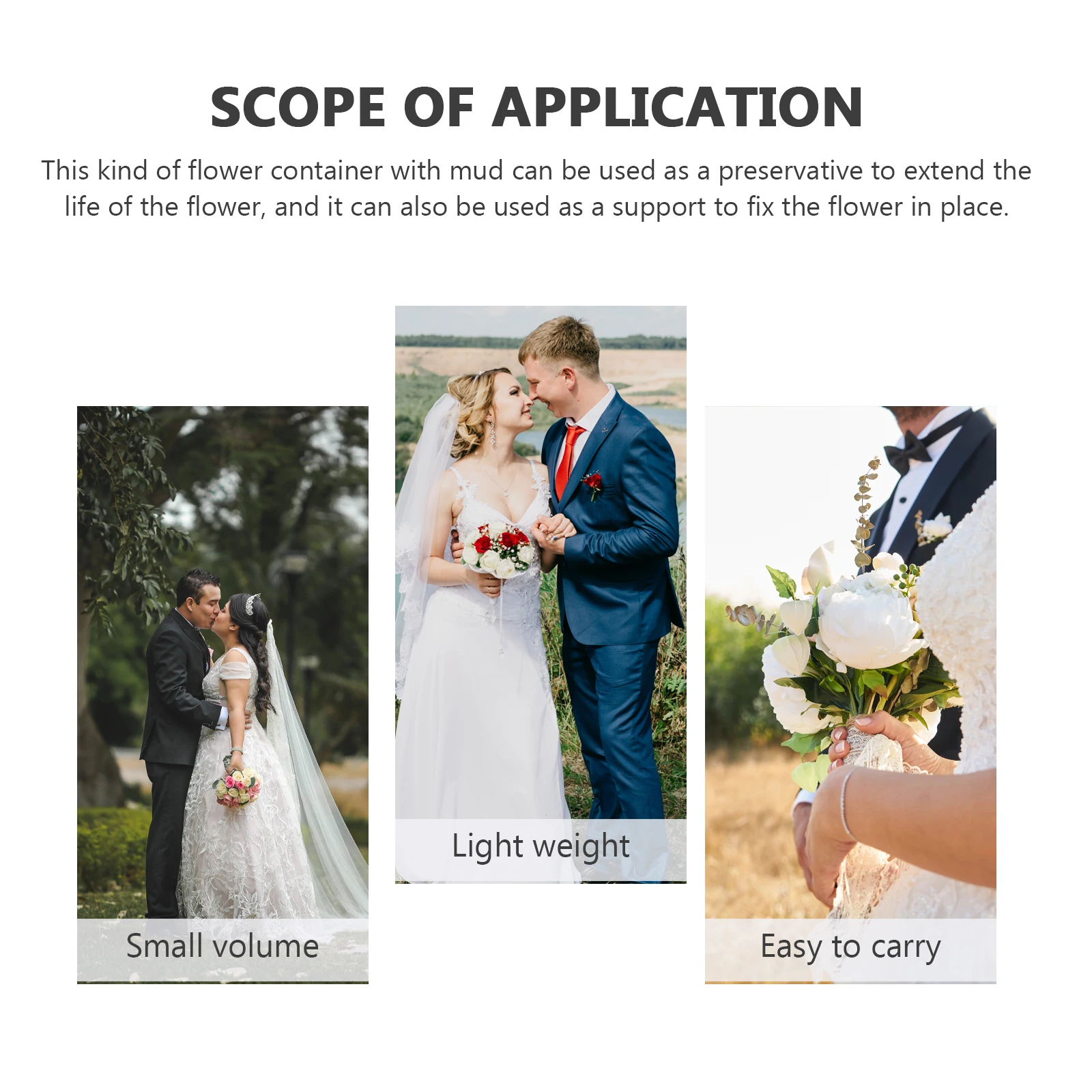 

4Pcs Lace Flower Holder Wedding Bouquet Artificial Flowers H DIY Decorative Floral Bases Mud Support Lightweight Storage