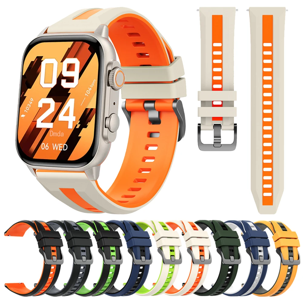 22mm Soft Silicone Strap For COLMI P86 P82 P81 P71 V76 V68 C63 Sport Wristband For COLMi M42 M41 M40 C81 I30 Smartwatch Bracelet