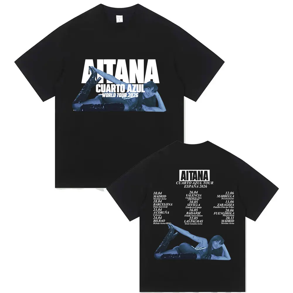 

Aitana T Shirt 2026 New Cuarto Azul World Tour Graphic 100% Cotton Men Women Unisex Alpha Spanish Pop Retro Streetwear Tops