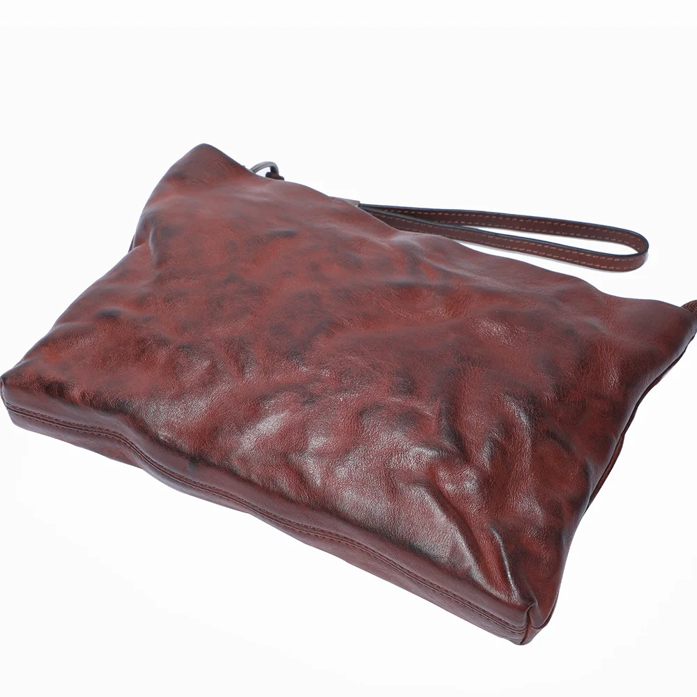 S.WORKER Vintage Echtleder Herren-Clutch-Tasche, Schultertasche, Handgefertigte Mini-Handtasche für Handy & Schlüssel – Detail 10