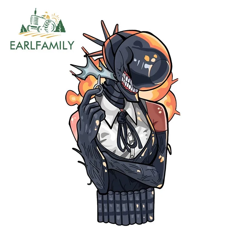 EARLFAMILY Chainsaw Man Reze Anime Car Stickers Occlusion Scratch Trunk Bumper Car Windows JDM Decal Waterproof Vinyl Car Wrap