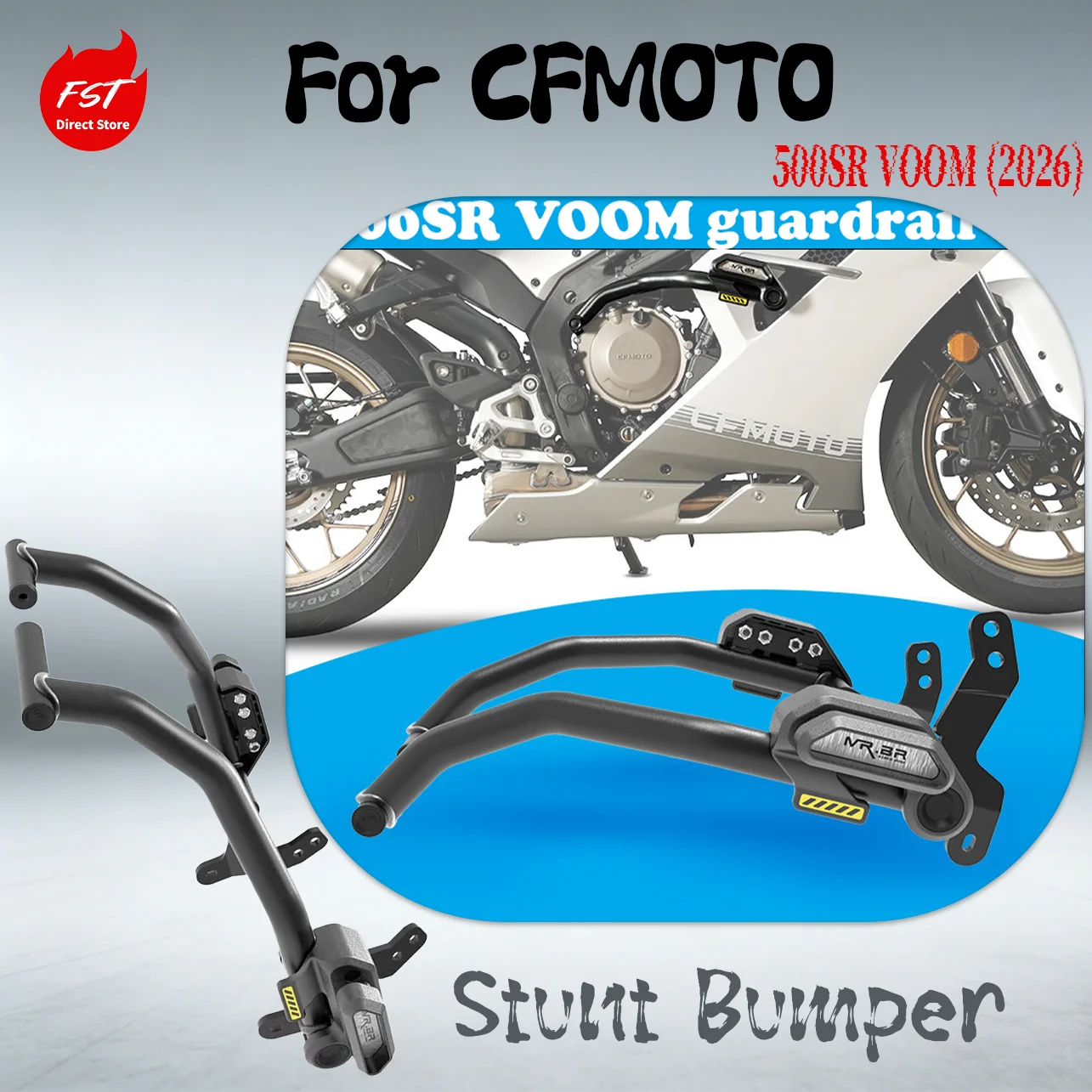 Crash Bars Engine Guards For CFMOTO 500SR VOOM (2026), Anti-Fall Stunt Bumper With Sliders, Sportbike Protection Accessories