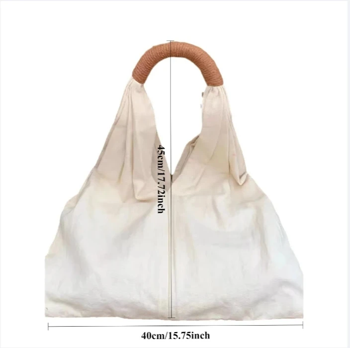 French Retro Cotton and Linen Bag One-shoulder Canvas Bag Forest Style Large-capacity Pleated Shoulder Handbag