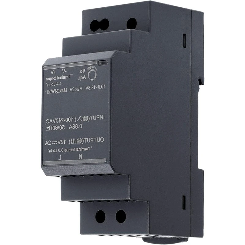DIN Rail HDR-30-12 Power Supply-24W, 12VDC, 2A Featuring Versatile Mounting Options-A27I