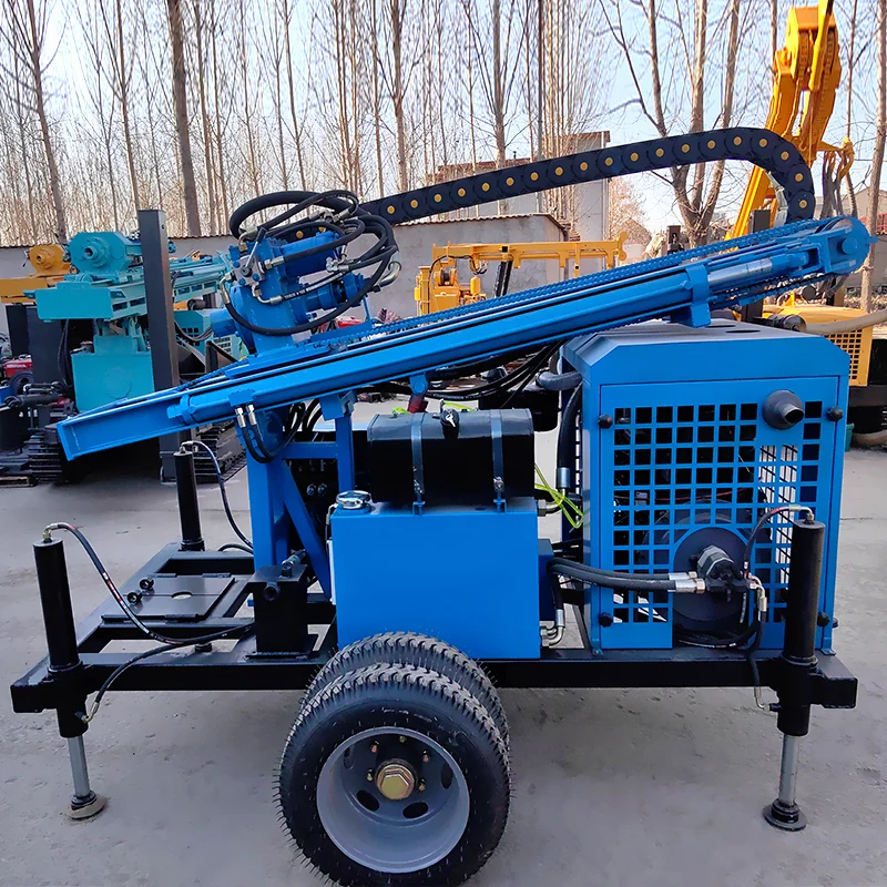 Customized 300m Wheeled Diesel Hydraulic Water Well Drilling Rig  Configurable with Mud Pump or Air Compressor view 4
