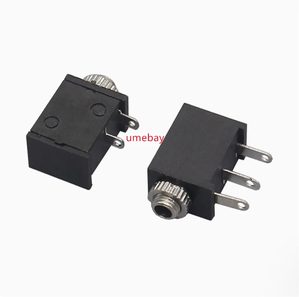 

50 pieces, Headphone socket PJ-213M 2.5mm caliber threaded 2-pin/3-pin vertical pin audio socket female socket