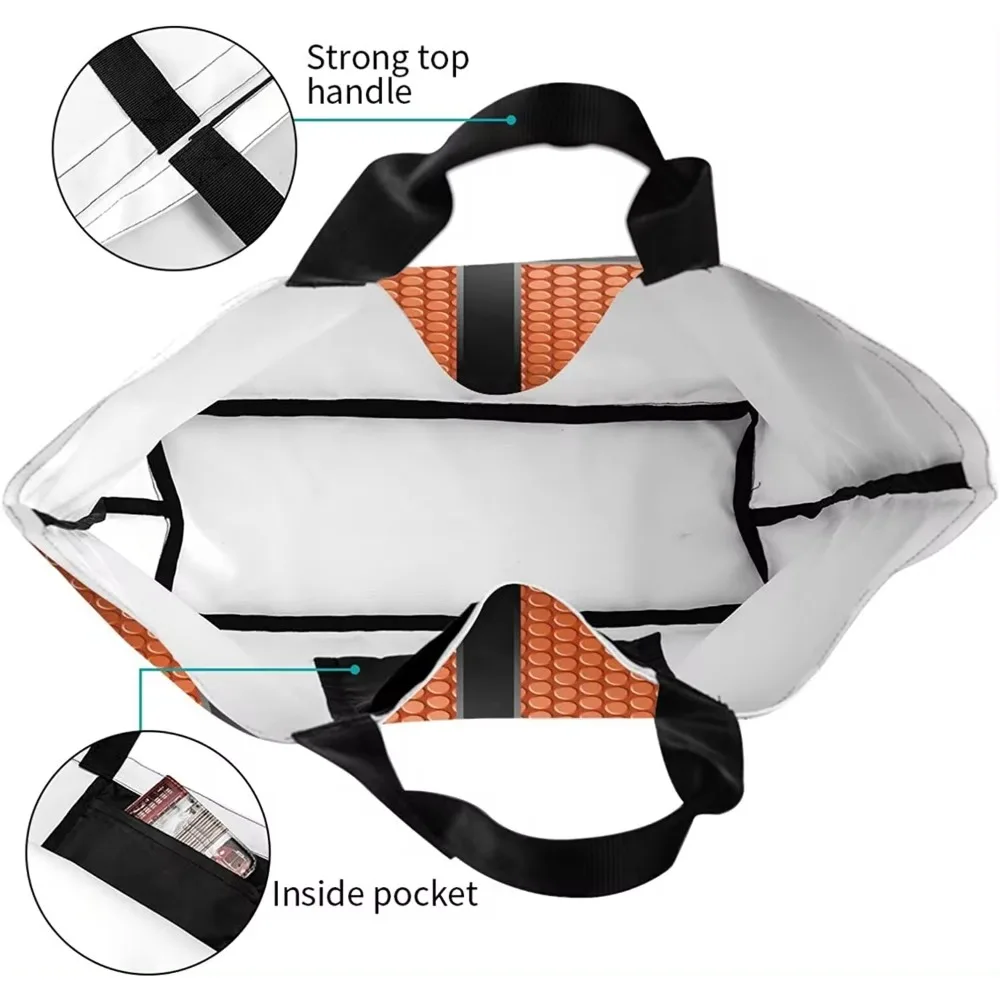 Woman Basketball Tote Handbag Large Oversize Casual Canvas Sports Mom Beach Travel Bag