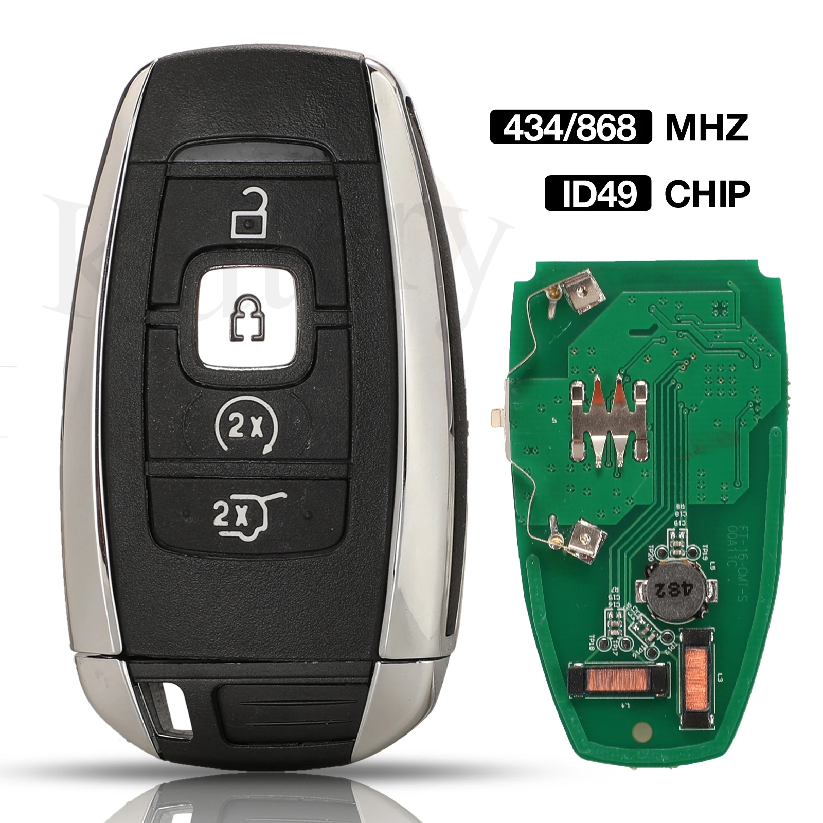 

jingyuqin 4 Buttons 434mhz 868MHz ID49 Chip Smart Card Remote Car Key For Lincoln MKC MKZ MKX 2016-2019 A2C94078901