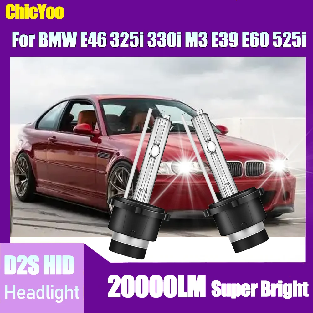 2 uds 20000LM alta potencia 6000K blanco D2S faros de xenón Bubs luces de coche de xenón superbrillantes para BMW E46 325i 330i M3 E39 E60 525i