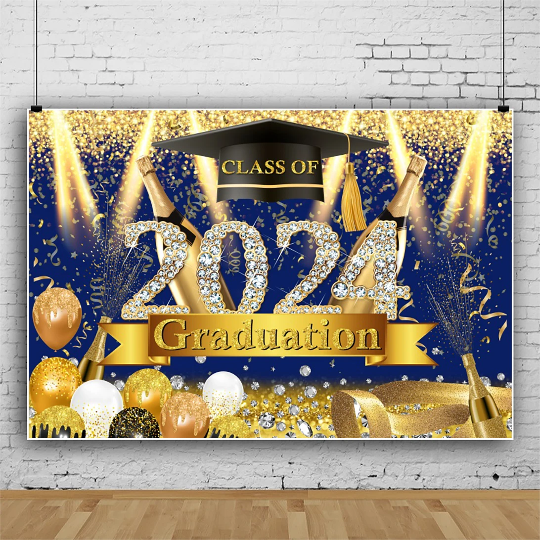 Tốt Nghiệp Phông Nền Chúc Mừng Tốt Nghiệp Nón Ánh Sáng Vàng Bokeh Nền Chụp Ảnh Cho Studio Ảnh Vincy Photophone