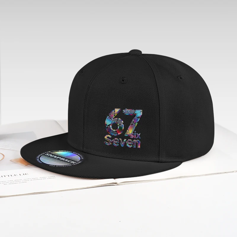 Cool Laser-Printed “67” Digital Print Hip-Hop Flat-Brim Cap – Adjustable Hip-Hop Outdoor Casual Unisex Baseball Cap