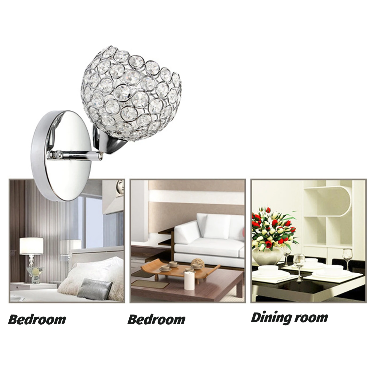 Moderno LED Crystal Wall Sconces, Lâmpada Redonda, Quarto, Cabeceira Luzes de Parede, Sala de Jantar, Corredor, Luminária, G9