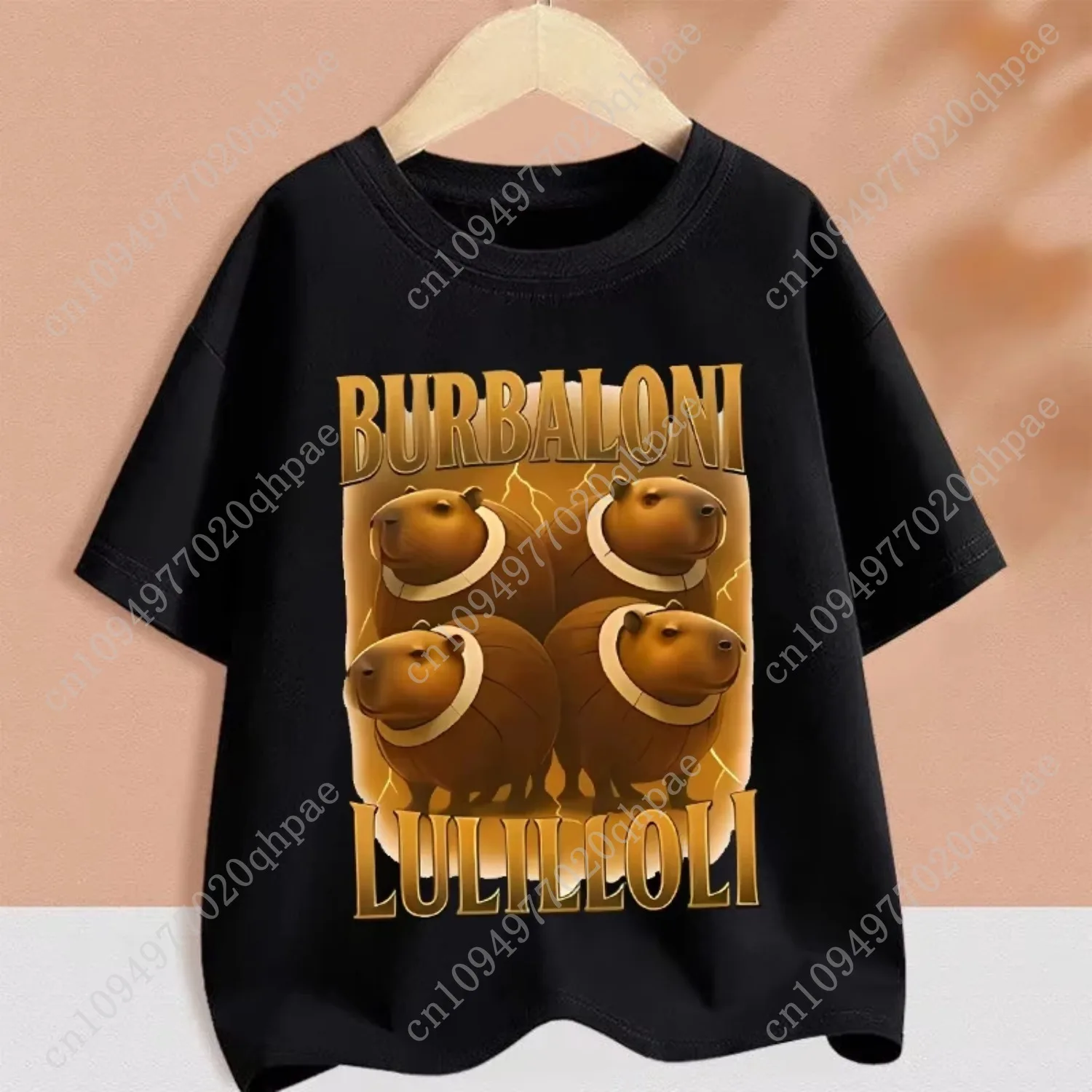 2025 enfants vêtements engraçado italiano Brainrot camiseta dessin animé gráficos casual Vintage garçons filles à manches tribunal
