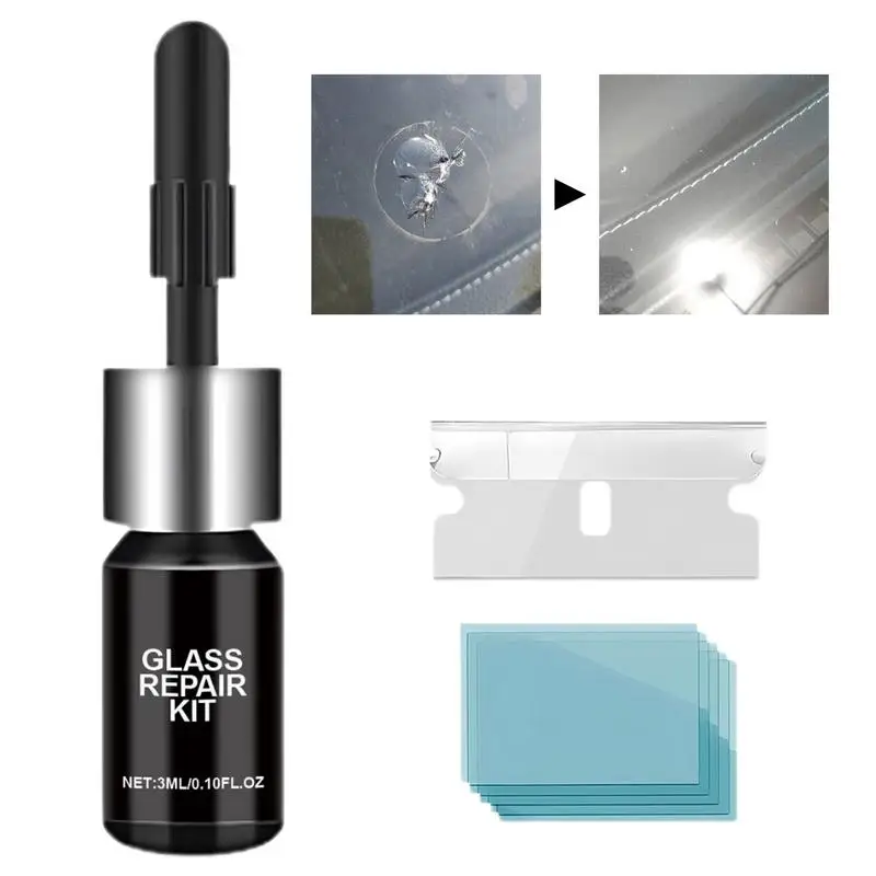 

Windshield Chip Repair Kit Glass Repair Kit Fluid Quick Fix Cracks Gone Glass Kit Automotive Windscreen Tool Windshield & Glass