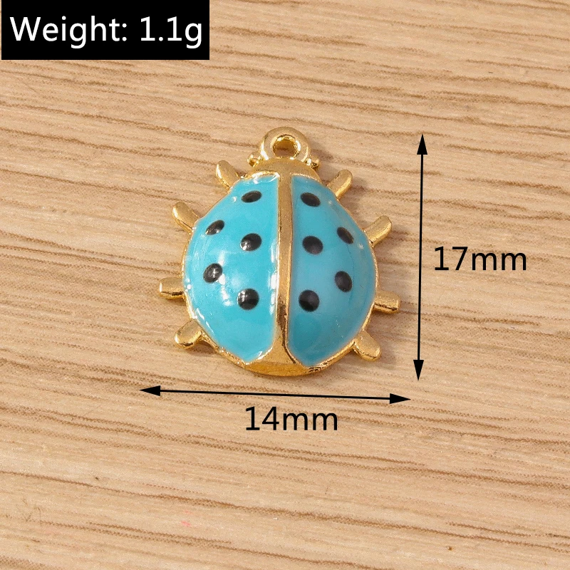 10pcs 14x17mm Cartoon Enamel Insect Ladybug Charms Pendants for Necklace Bracelet Earrings DIY Crafts Jewelry Making Accessories