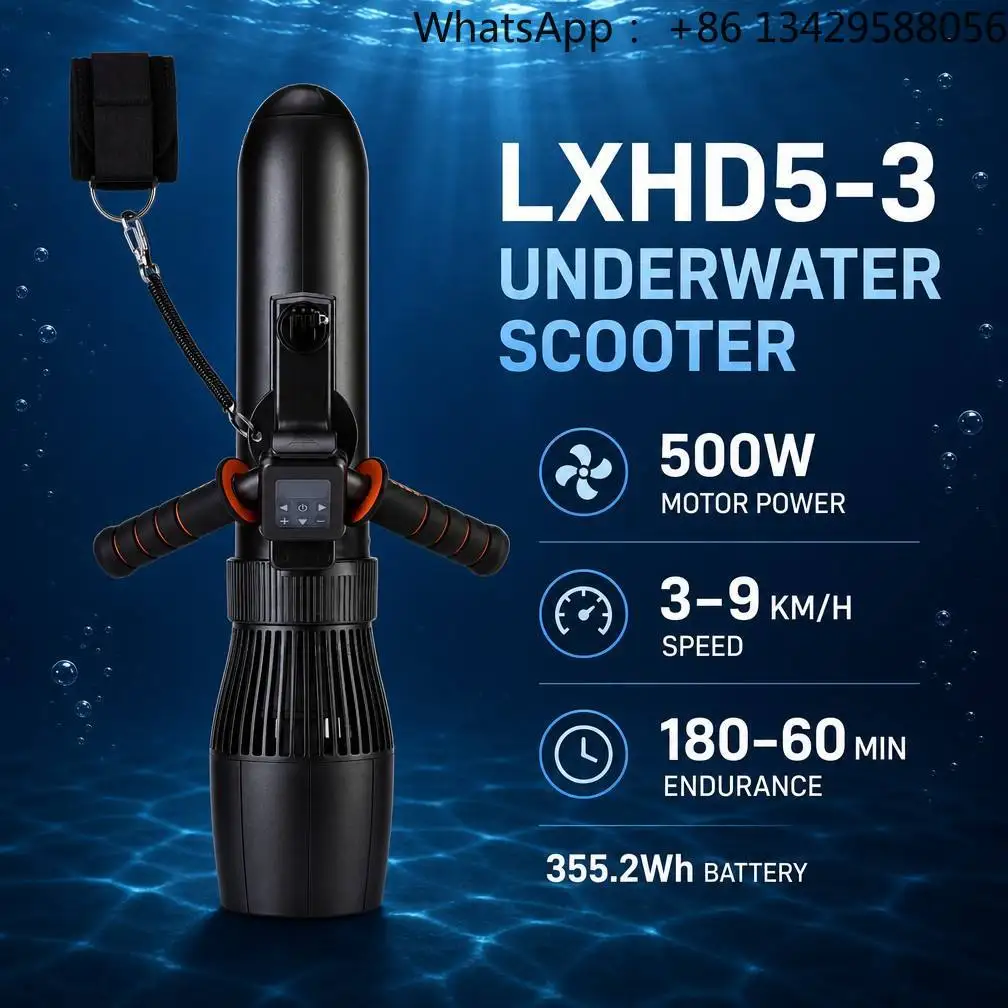 500W Sea Scooter LXHD5-3 180-Minute Runtime Waterproof Propulsion System for Professional Diving 500W Sea Scooter
