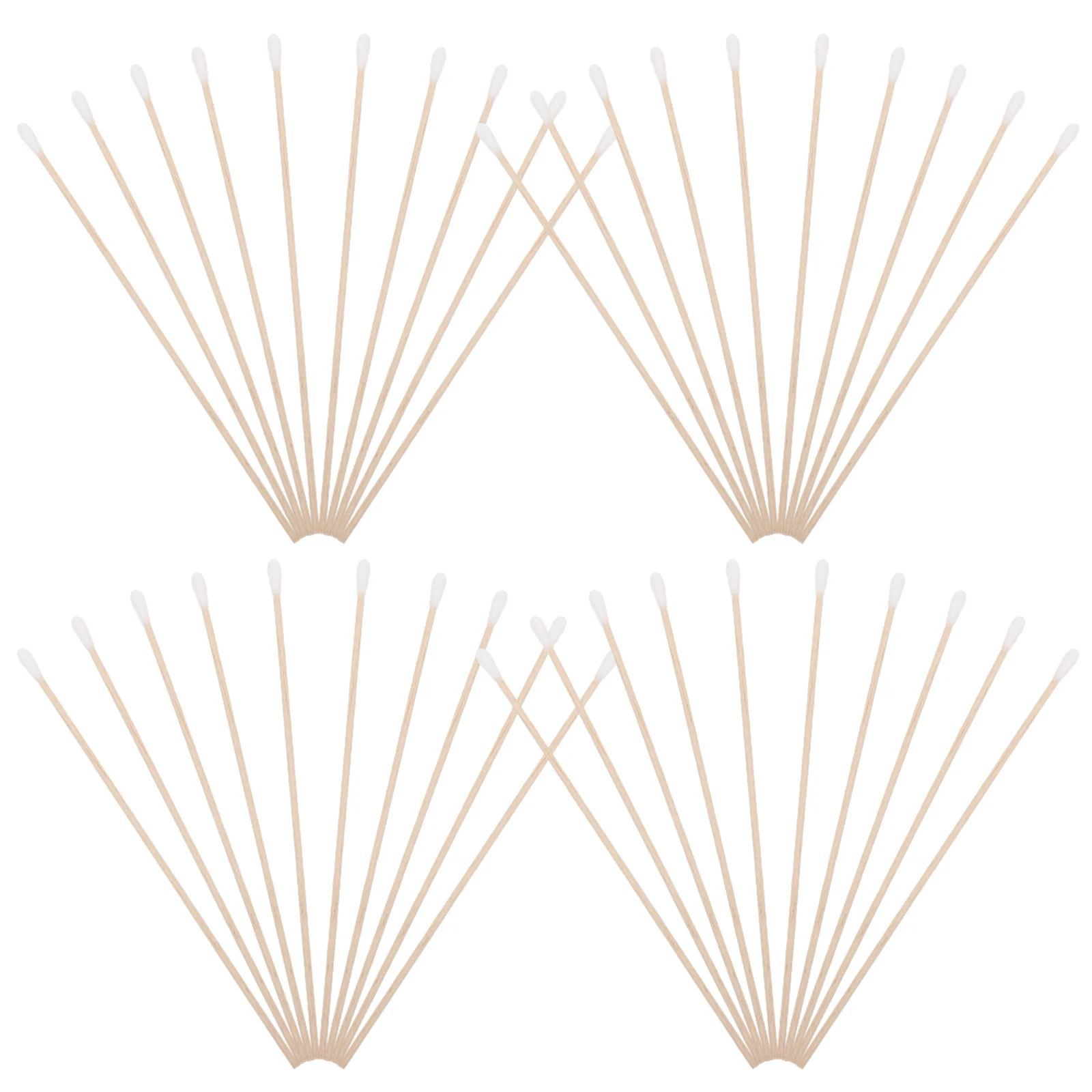 

100Pcs Cotton Swabs Dust Free Round Tip with Long Wooden Stick for Face Body Care Wound Cleaning Makeup Tool Hygienic Cotton