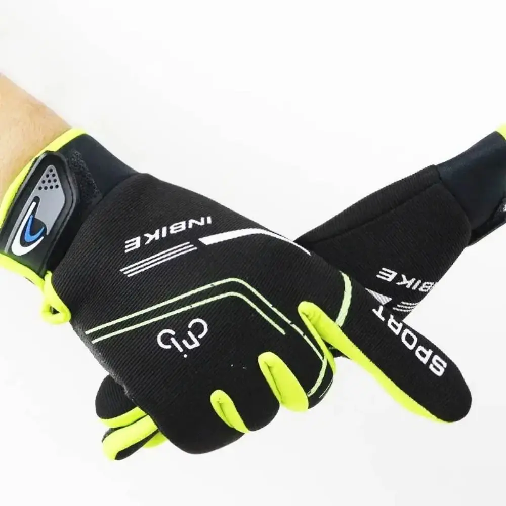 

Non-slip Cycling Gloves Breathable Dacron Bicycle Touch Screen Gloves Anti Loss Buckle All-finger Full Finger Road Riding Gloves